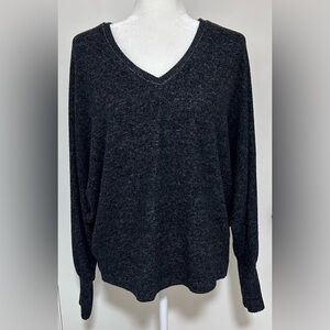 Anthropologie Saturday Sunday Rhea Hacci Gray Dolman Sleeve V-Neck Sweater XS